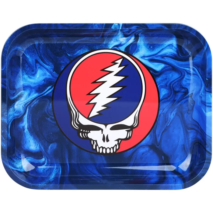 Grateful Dead x Pulsar Large Metal Rolling Tray - Steal Your Face Swirls / 13"x11" - Image 2