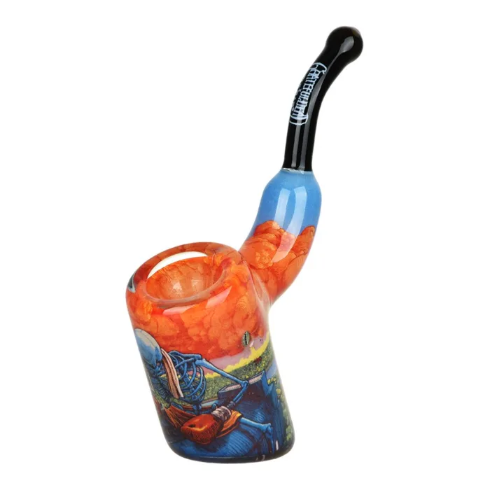 Grateful Dead x Pulsar Inside Print Bent Sherlock Pipe | 4" - Image 3