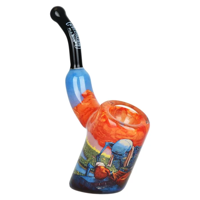 Grateful Dead x Pulsar Inside Print Bent Sherlock Pipe | 4" - Image 2
