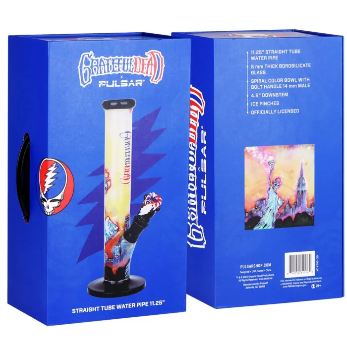 The Grateful Dead x Pulsar Inside Print Straight Tube Glass Water Pipe | 11.25" | 14mm F - Image 4
