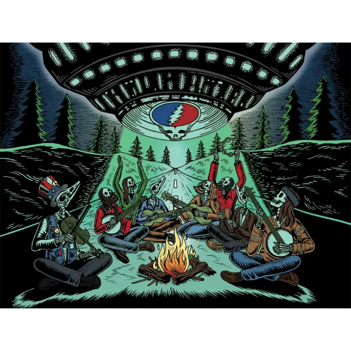 Grateful Dead x Pulsar Inside Print Bent Sherlock Pipe | 4" - Image 21