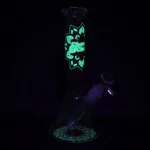 Cheech & Chong Glass Mandala Glow Glass Beaker Water Pipe - 10" - Image 4