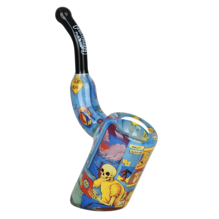 Grateful Dead x Pulsar Inside Print Bent Sherlock Pipe | 4" - Image 7