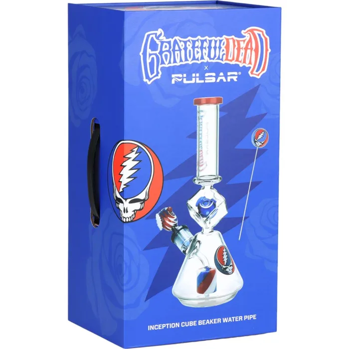 Grateful Dead x Pulsar Inception Cube Beaker Glass Water Pipe - 12.75" / 14mm F - Image 3