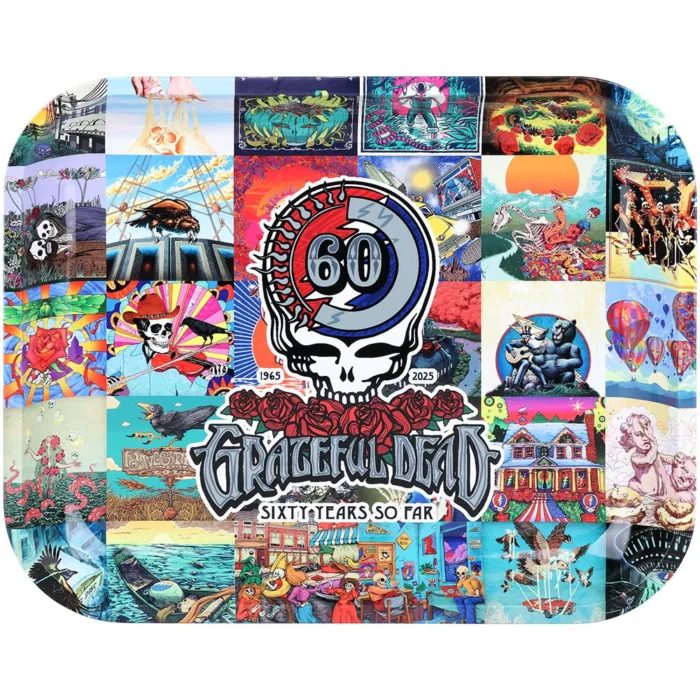 Grateful Dead x Pulsar Large Metal Rolling Tray - 60th Anniversary / 13"x11" - Image 1