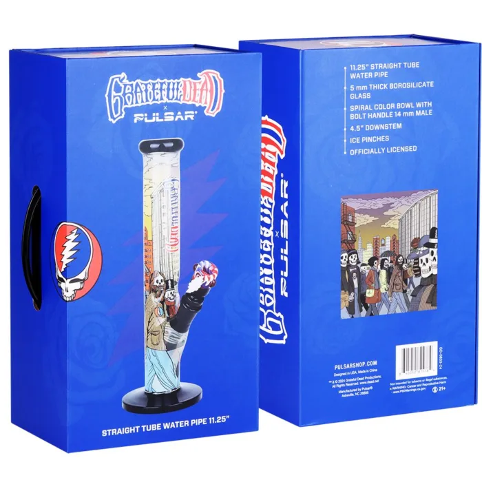 The Grateful Dead x Pulsar Inside Print Straight Tube Glass Water Pipe | 11.25" | 14mm F - Image 8