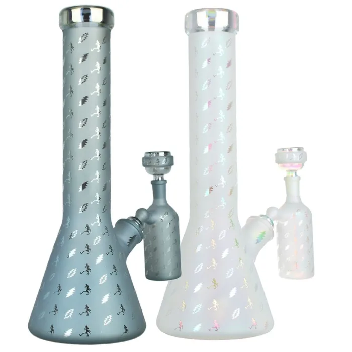 Grateful Dead x Pulsar Bolts And Skellies Glass Beaker Water Pipe Set | 13.75" | 14mm F - Image 2