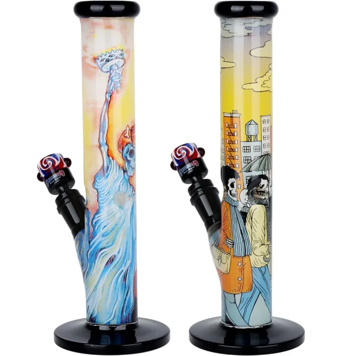 The Grateful Dead x Pulsar Inside Print Straight Tube Glass Water Pipe | 11.25" | 14mm F - Image 1