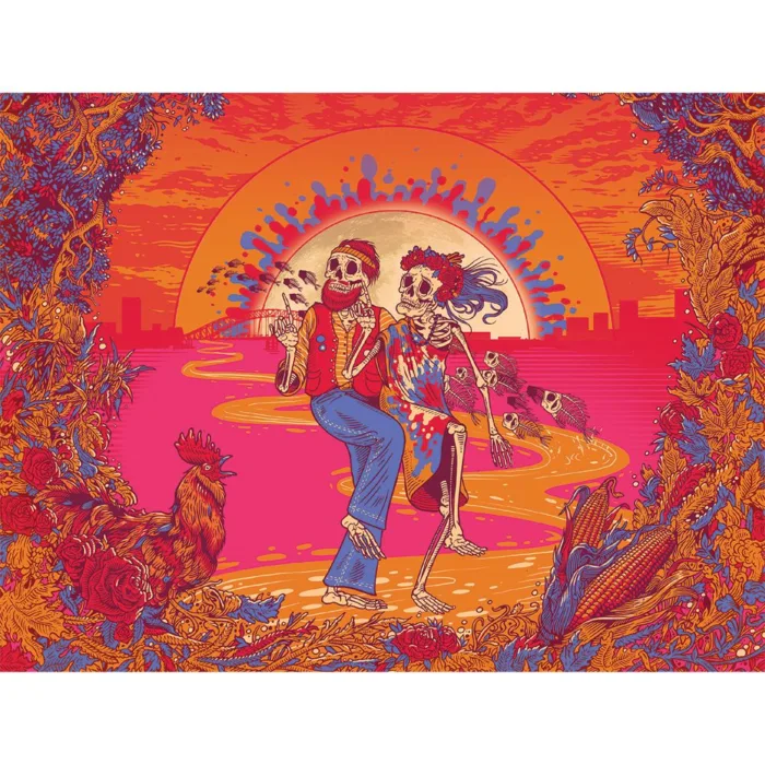Grateful Dead x Pulsar Inside Print Bent Sherlock Pipe | 4" - Image 15