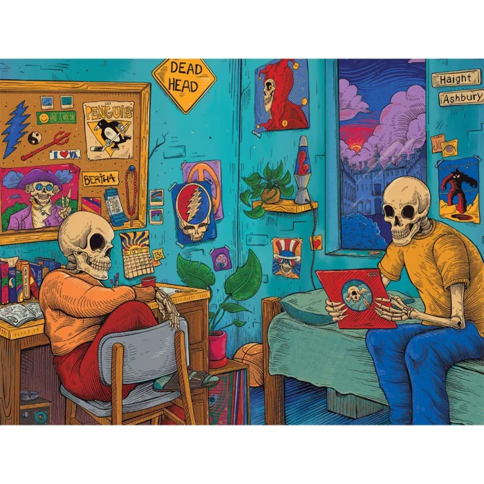 Grateful Dead x Pulsar Inside Print Bent Sherlock Pipe | 4" - Image 10