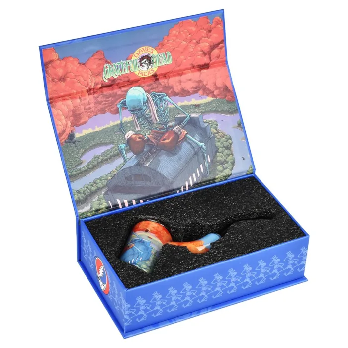 Grateful Dead x Pulsar Inside Print Bent Sherlock Pipe | 4" - Image 6