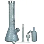 Grateful Dead x Pulsar Bolts And Skellies Glass Beaker Water Pipe Set | 13.75" | 14mm F - Image 4
