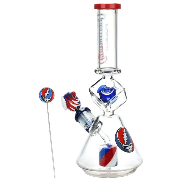 Grateful Dead x Pulsar Inception Cube Beaker Glass Water Pipe - 12.75" / 14mm F - Image 2