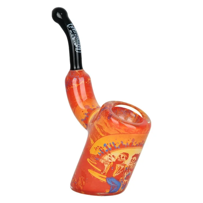 Grateful Dead x Pulsar Inside Print Bent Sherlock Pipe | 4" - Image 13